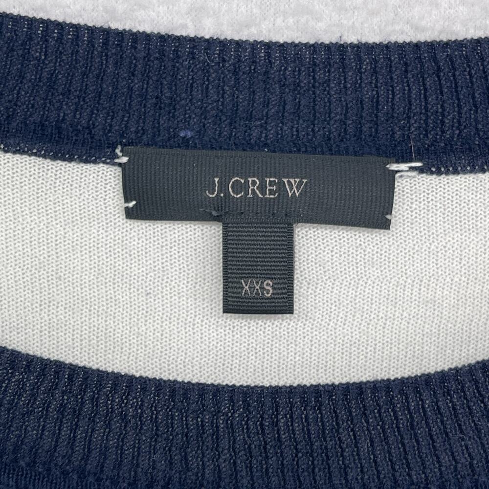 J.CREW Sweater Womens 2XS Summerweight Striped Jumper Pullover Blue Ivory - Picture 5 of 12